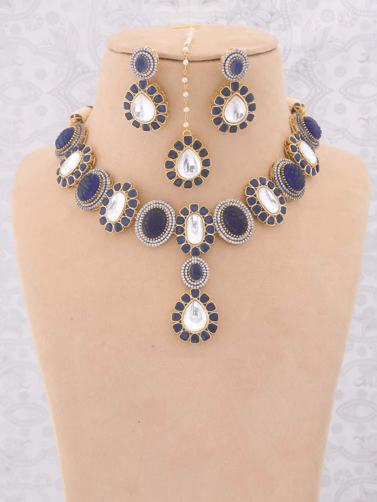 NAVY ROSELINE ZIRCONIA JEWELLERY SET