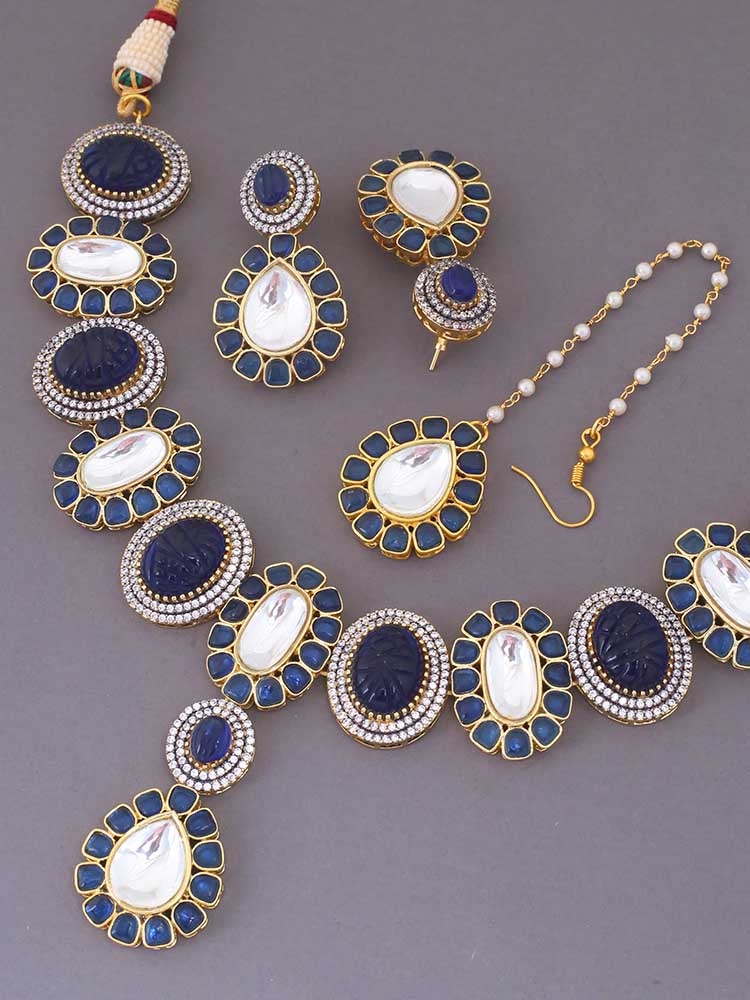 NAVY ROSELINE ZIRCONIA JEWELLERY SET