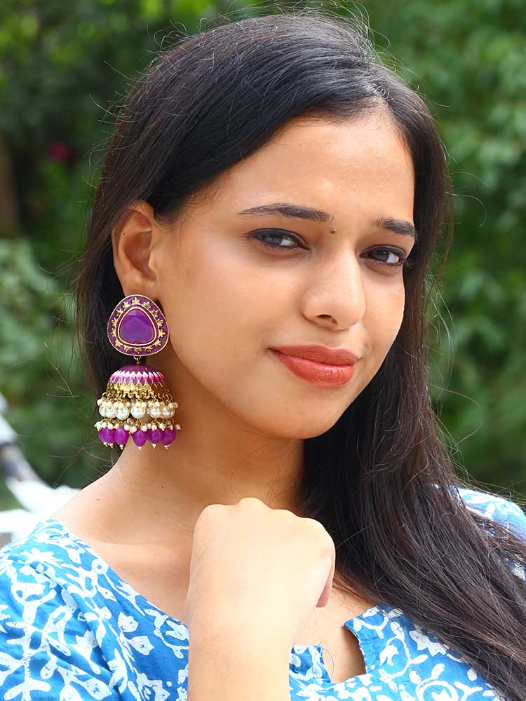 PURPLE CHETAKI JHUMKIS