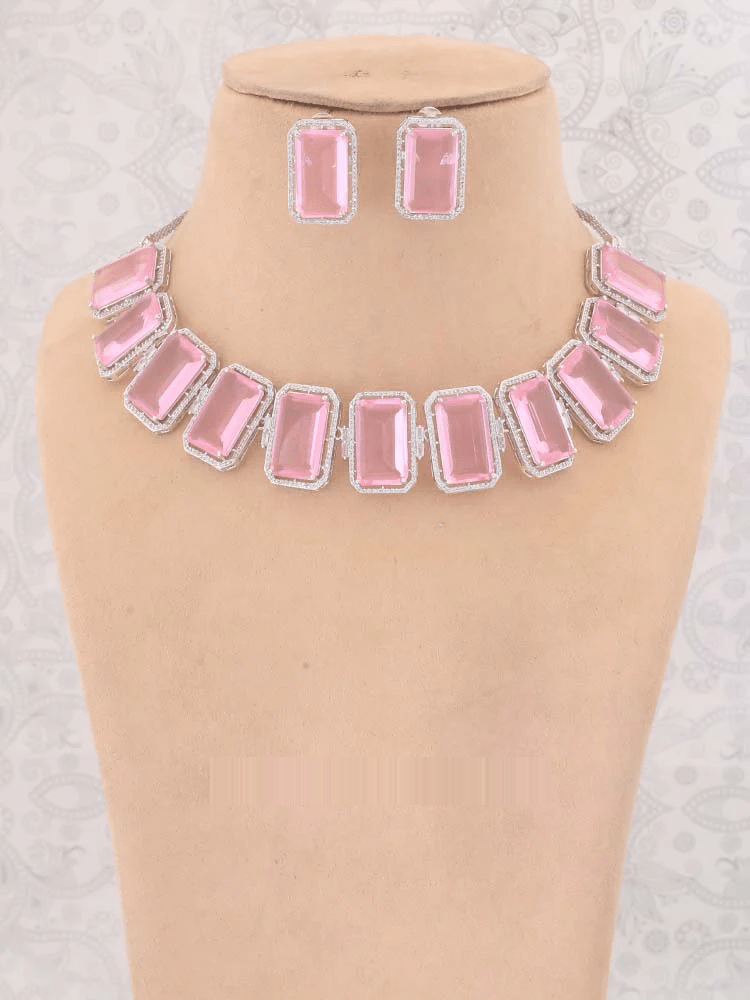 PINK BELLAMY ZIRCONIA JEWELLERY SET