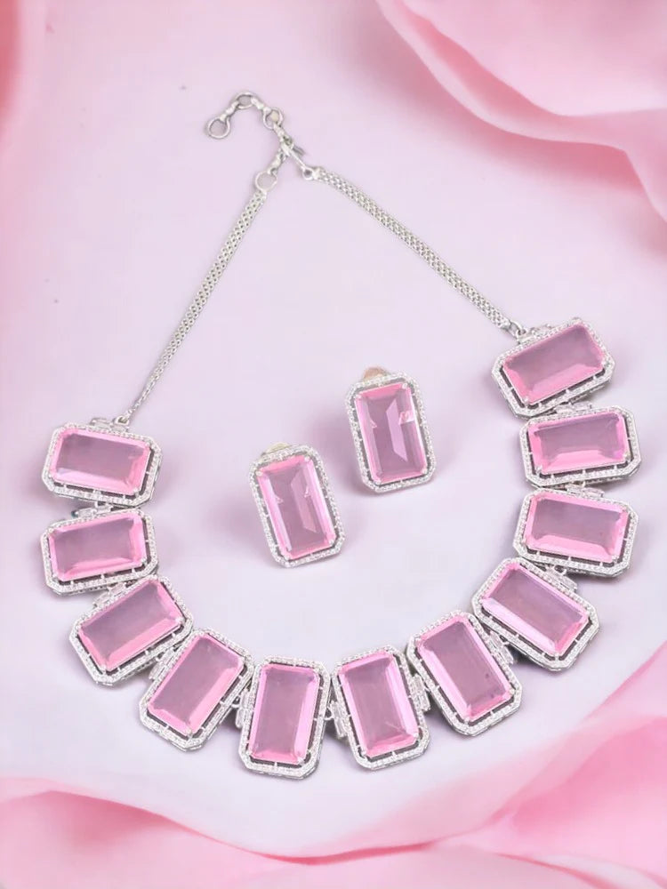 PINK BELLAMY ZIRCONIA JEWELLERY SET