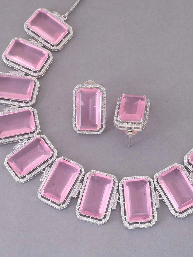 PINK BELLAMY ZIRCONIA JEWELLERY SET