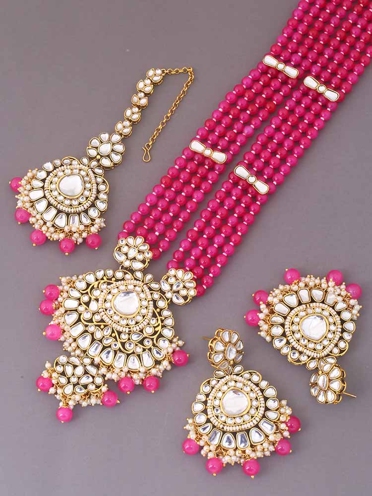 PINK DARUKA JEWELLERY SET