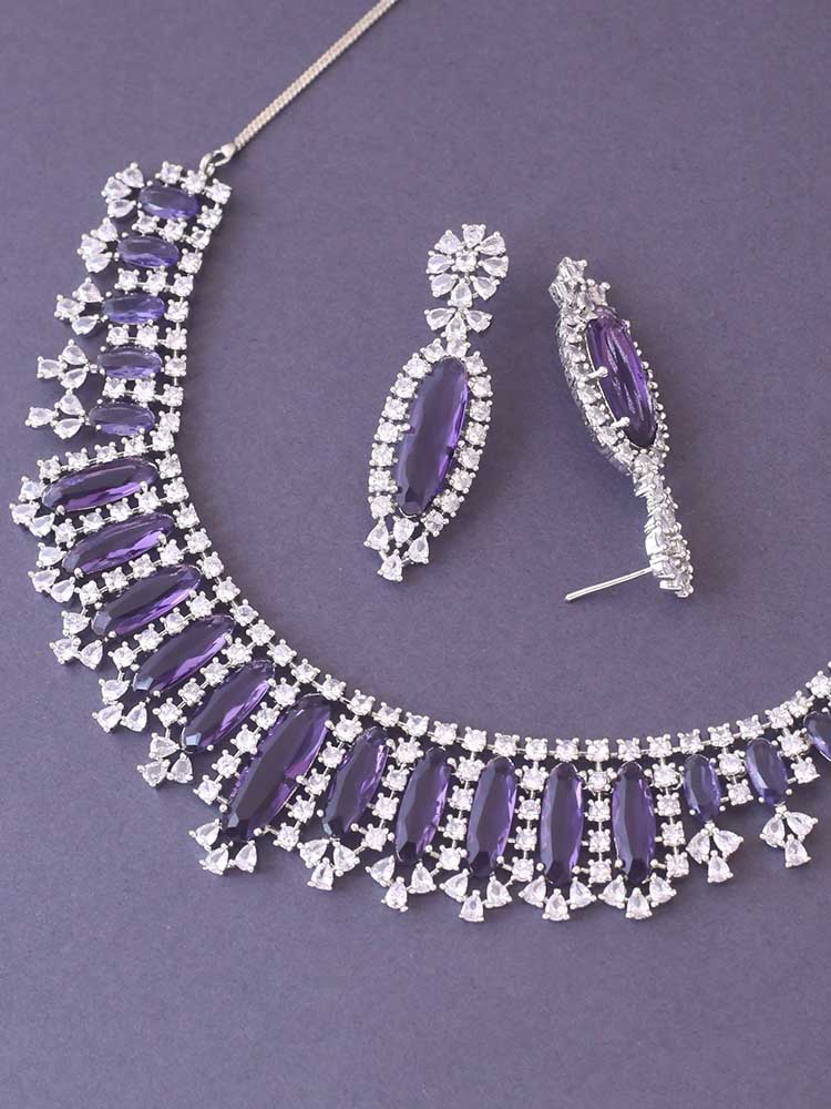 PURPLE ADIE ZIRCONIA JEWELLERY SET