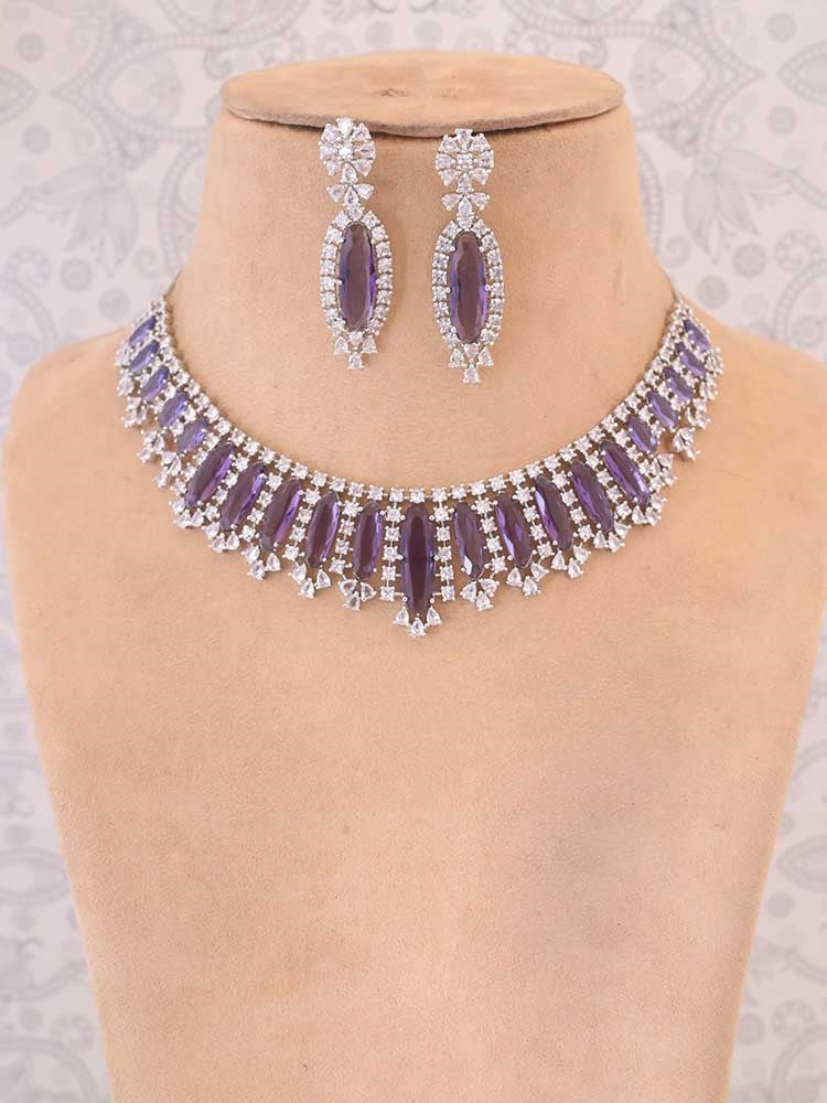 PURPLE ADIE ZIRCONIA JEWELLERY SET