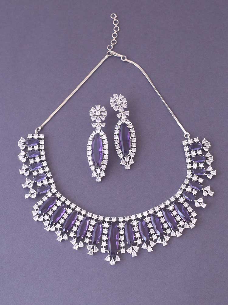 PURPLE ADIE ZIRCONIA JEWELLERY SET