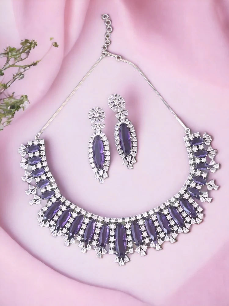 PURPLE ADIE ZIRCONIA JEWELLERY SET