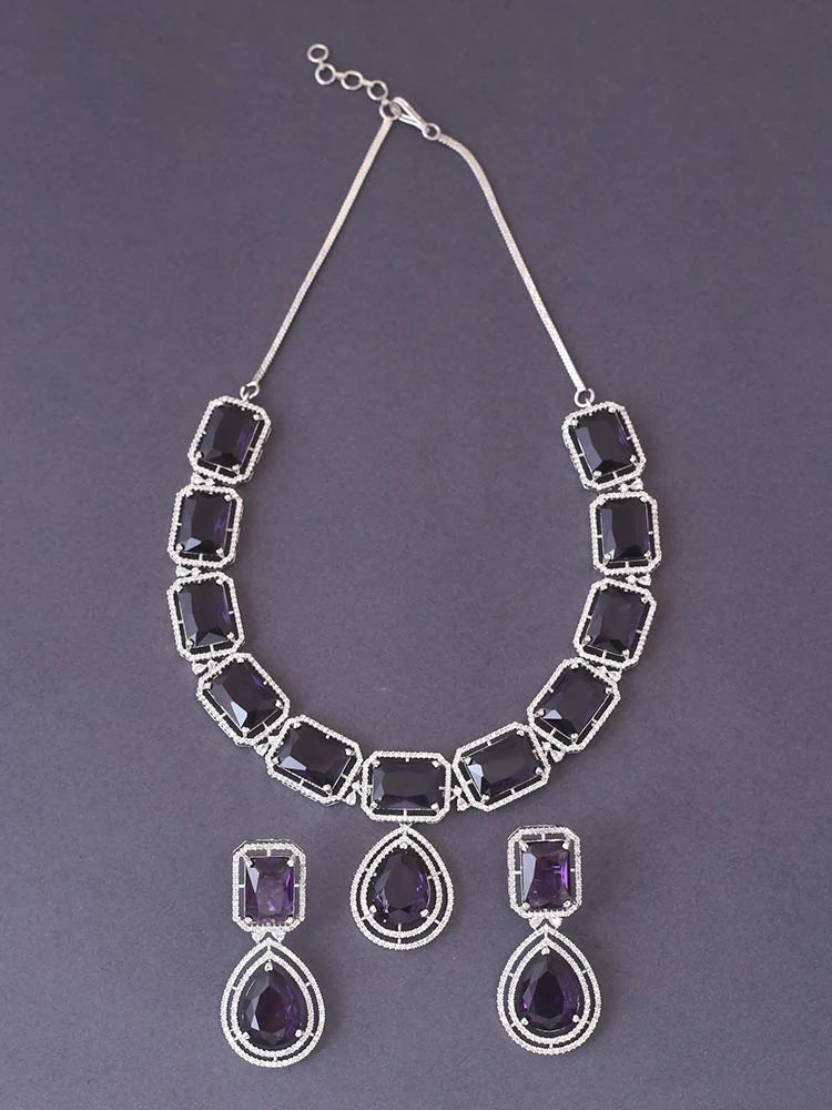 PURPLE GABRIELLA ZIRCONIA JEWELLERY SET