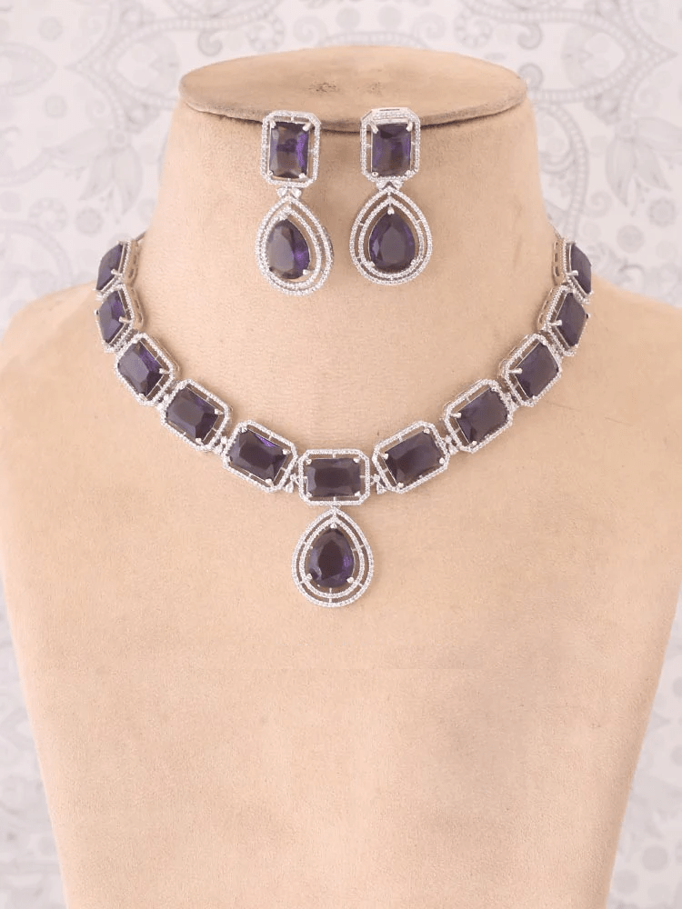 PURPLE GABRIELLA ZIRCONIA JEWELLERY SET