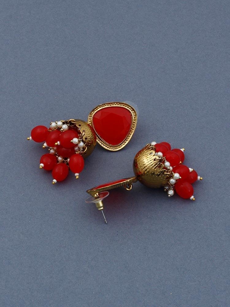 RED MINI SHESHA JHUMKIS