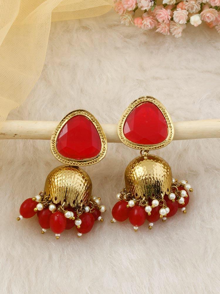 RED MINI SHESHA JHUMKIS