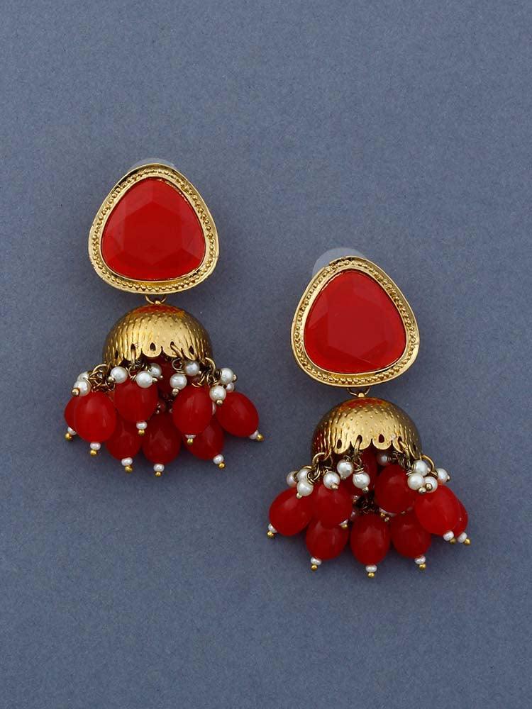 RED MINI SHESHA JHUMKIS