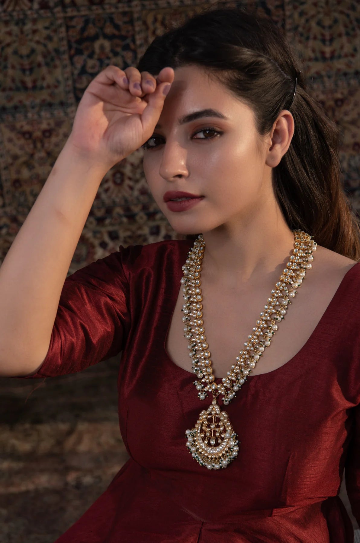 Alaia Kundan Pearl Necklace