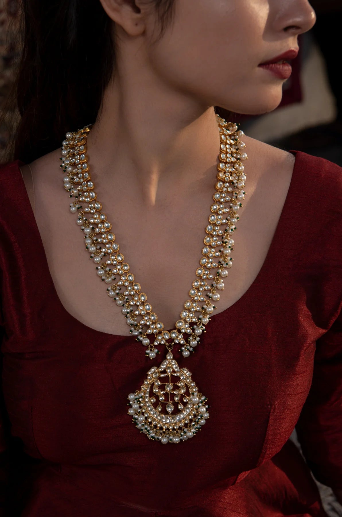 Alaia Kundan Pearl Necklace