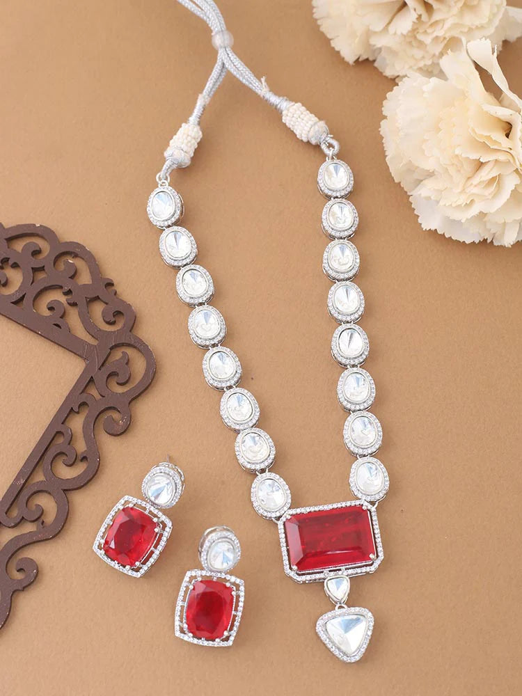 RED CERISE ZIRCONIA JEWELLERY SET