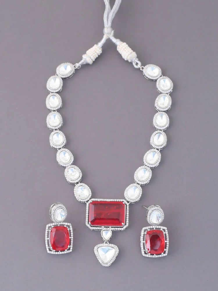 RED CERISE ZIRCONIA JEWELLERY SET