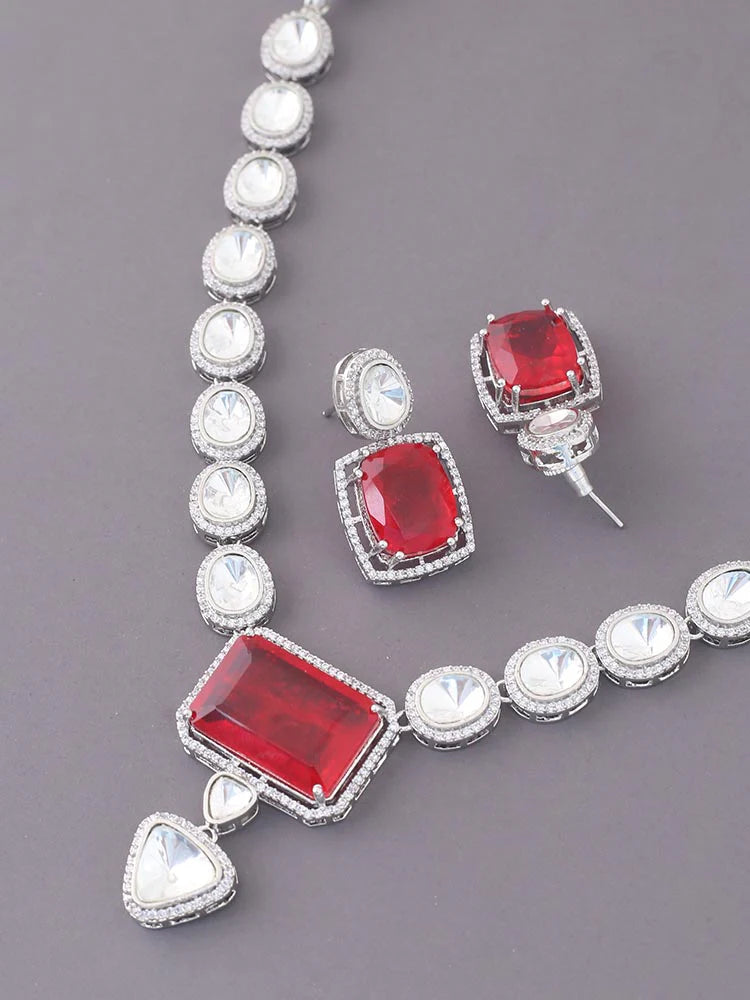 RED CERISE ZIRCONIA JEWELLERY SET