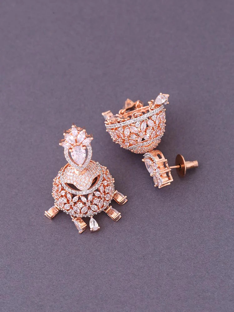 ROSE GOLD ARLET ZIRCONIA JHUMKIS