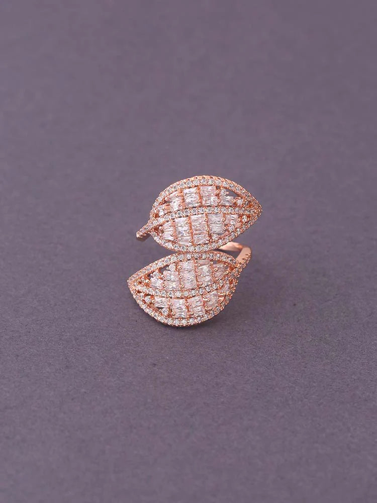 ROSE GOLD DHANUJA ZIRCONIA ADJUSTABLE RING