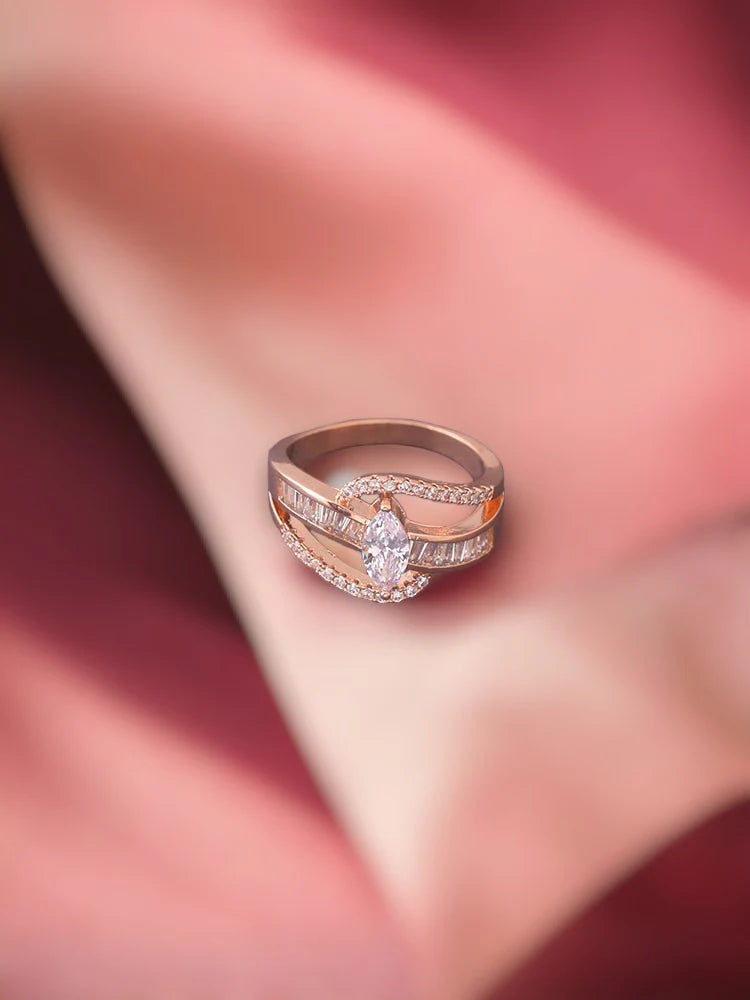 ROSE GOLD DIPESH ZIRCONIA RING