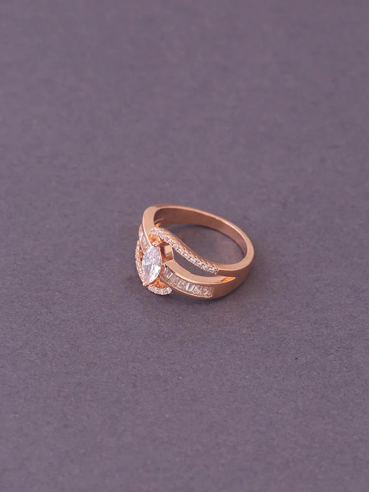 ROSE GOLD DIPESH ZIRCONIA RING