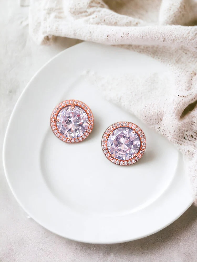 ROSE GOLD EVEREST ZIRCONIA STUDS