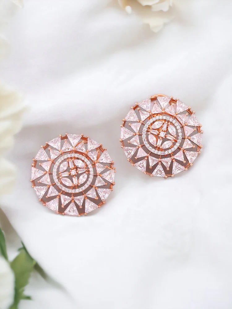 ROSE GOLD HAMEED ZIRCONIA STUDS