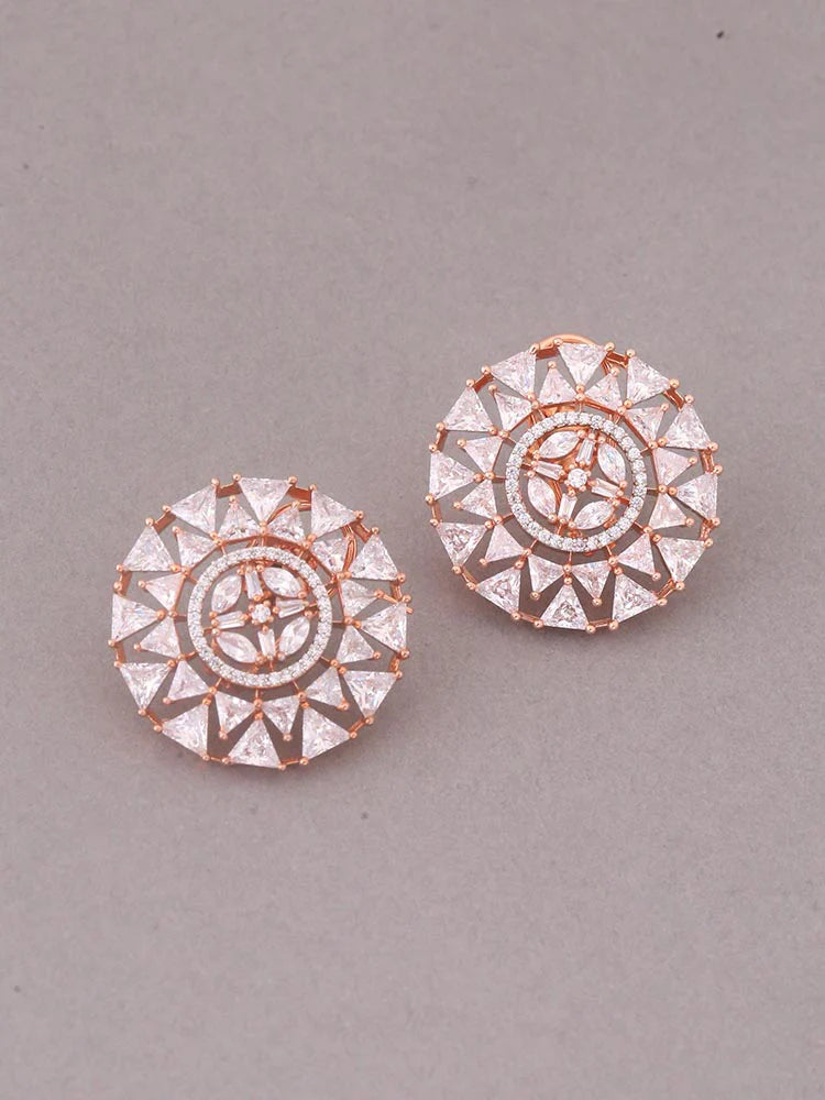 ROSE GOLD HAMEED ZIRCONIA STUDS