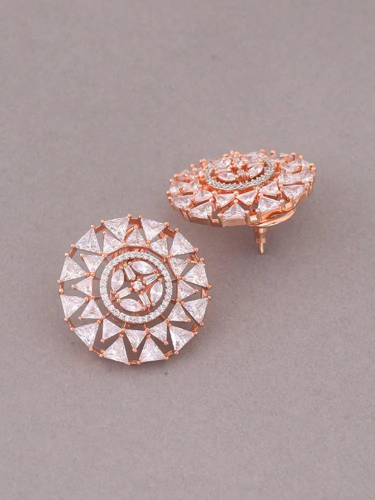 ROSE GOLD HAMEED ZIRCONIA STUDS