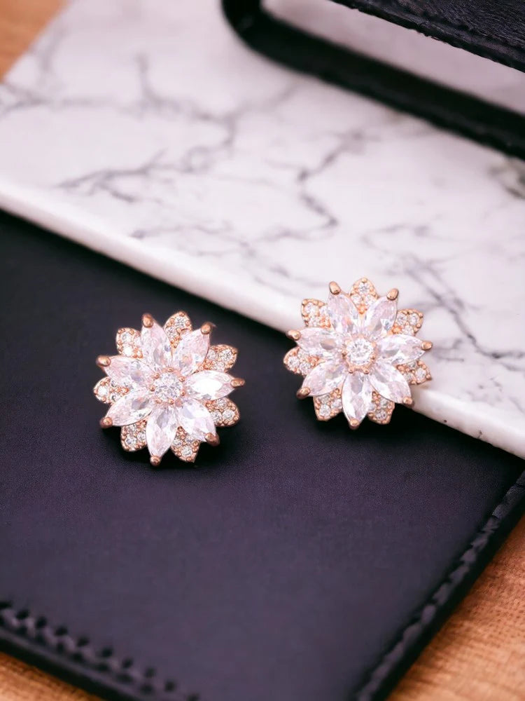 ROSE GOLD HEALY ZIRCONIA STUDS