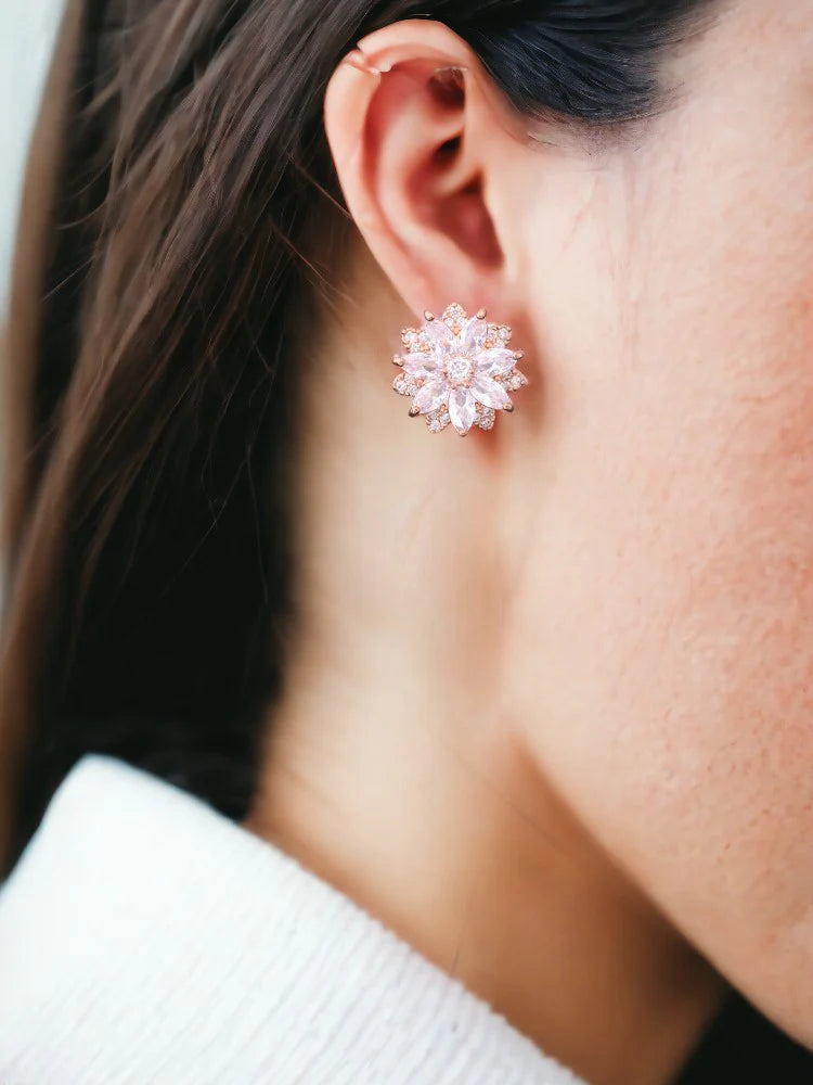 ROSE GOLD HEALY ZIRCONIA STUDS