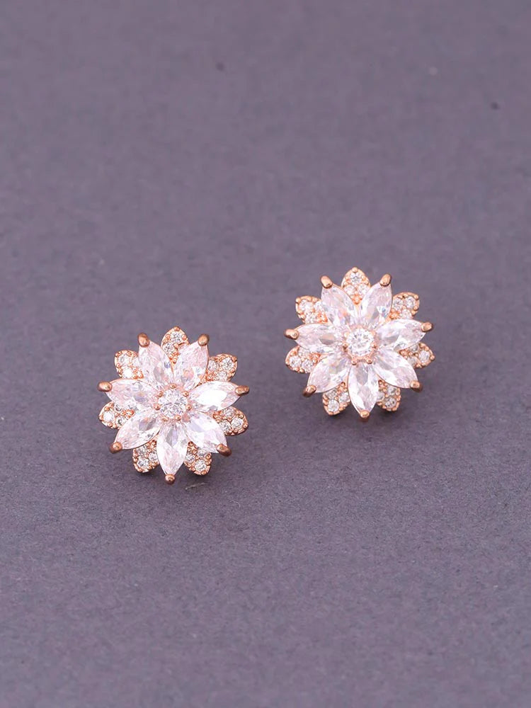 ROSE GOLD HEALY ZIRCONIA STUDS