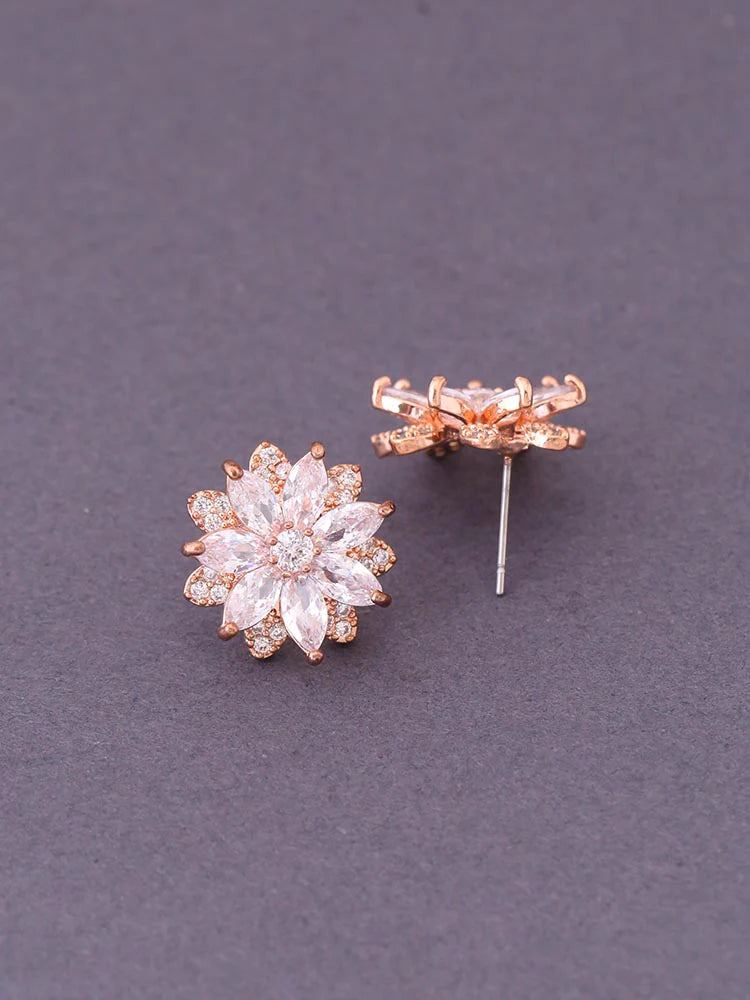 ROSE GOLD HEALY ZIRCONIA STUDS