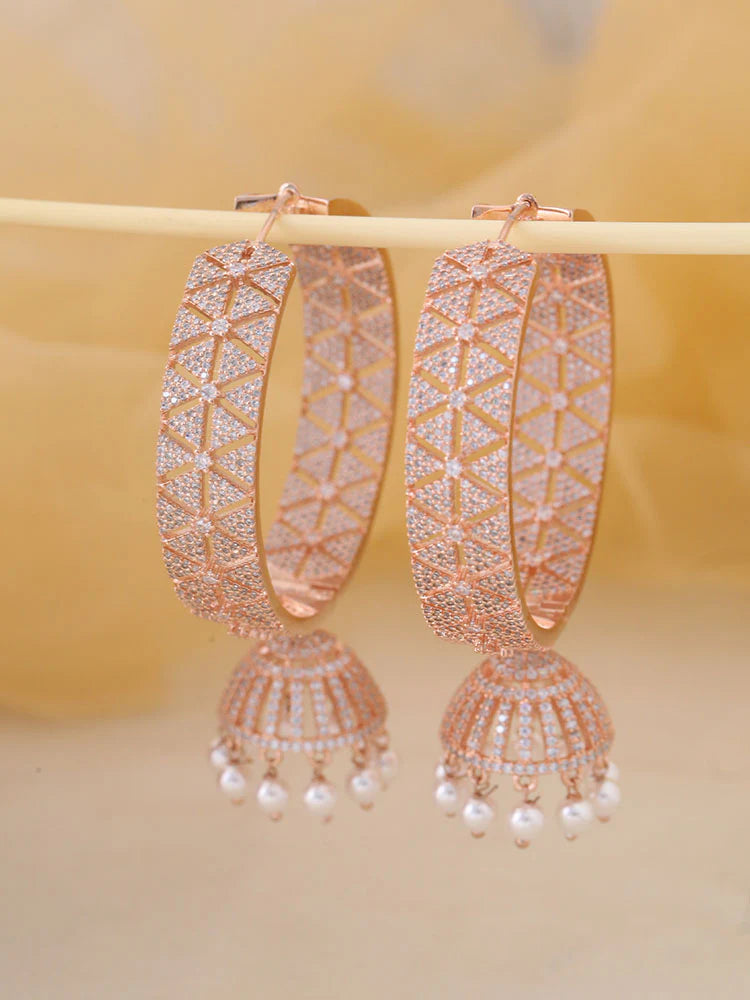 ROSE GOLD HELIA ZIRCONIA HOOPS