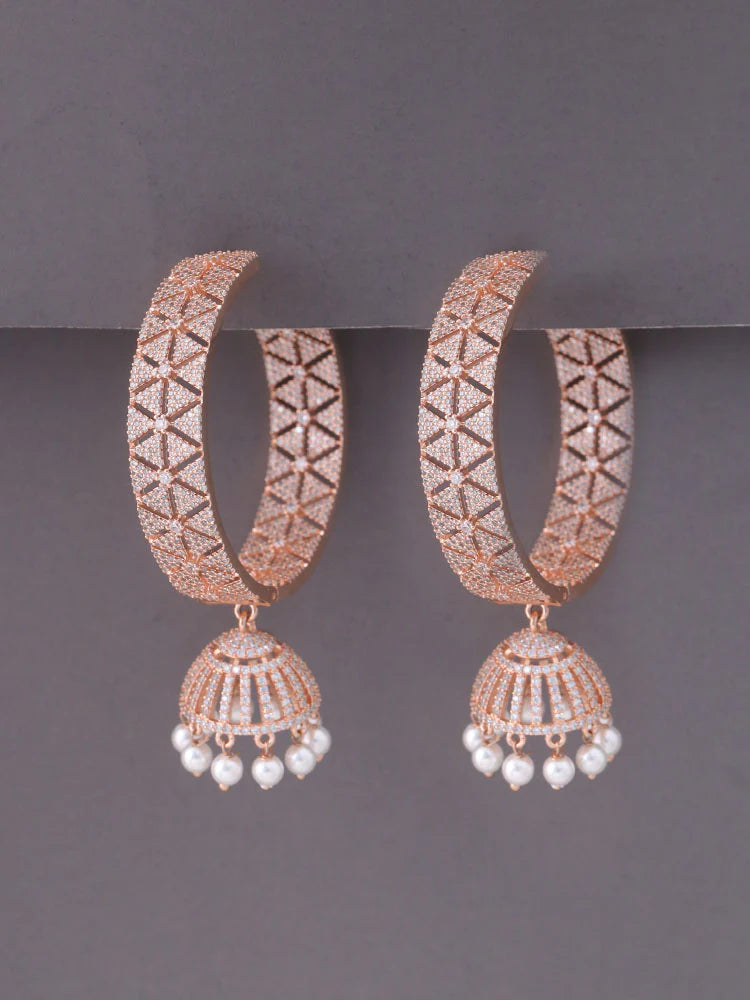 ROSE GOLD HELIA ZIRCONIA HOOPS