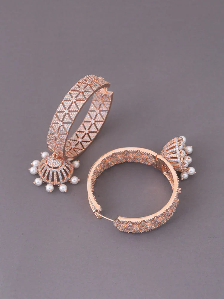 ROSE GOLD HELIA ZIRCONIA HOOPS