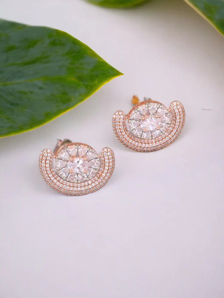 ROSE GOLD KANCHI ZIRCONIA STUDS