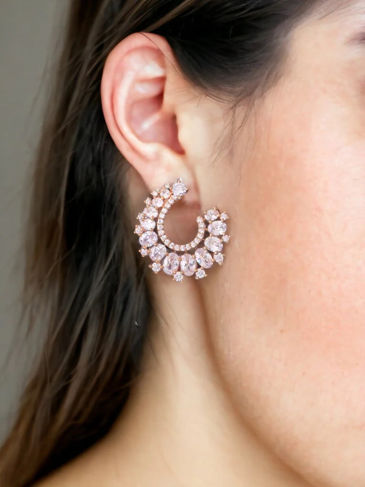 ROSE GOLD KEILANI ZIRCONIA STUDS