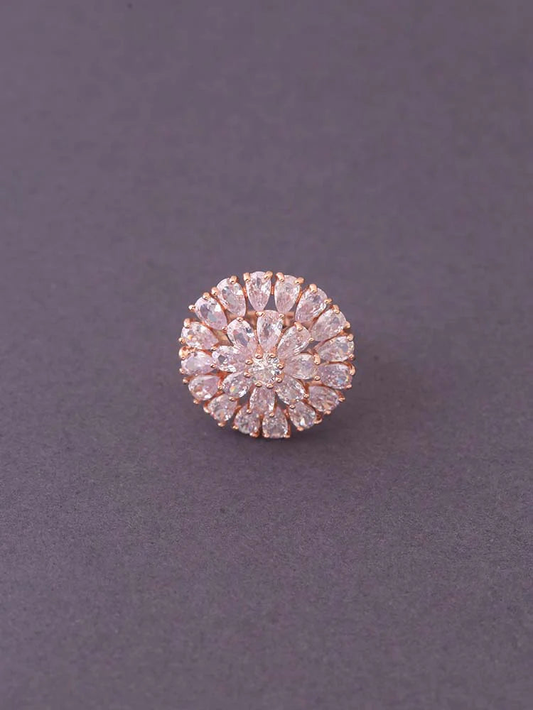 ROSE GOLD POORVI ZIRCONIA RING