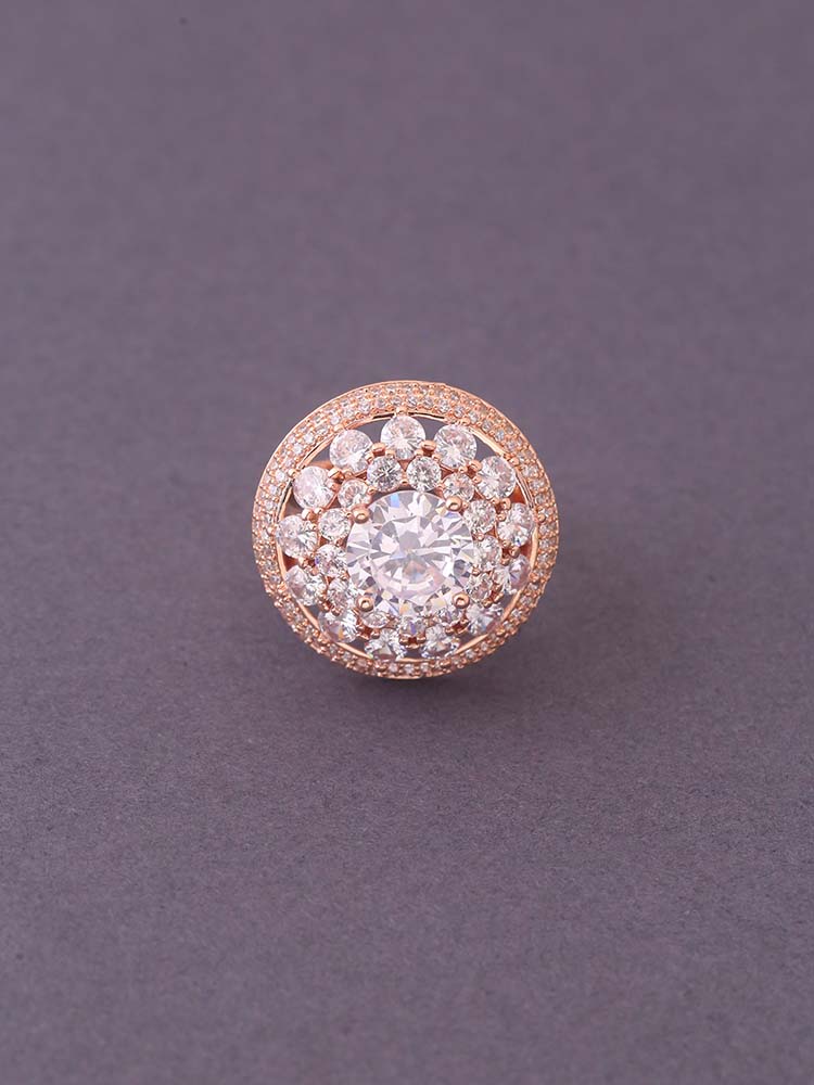 ROSE GOLD VANSHI ZIRCONIA RING