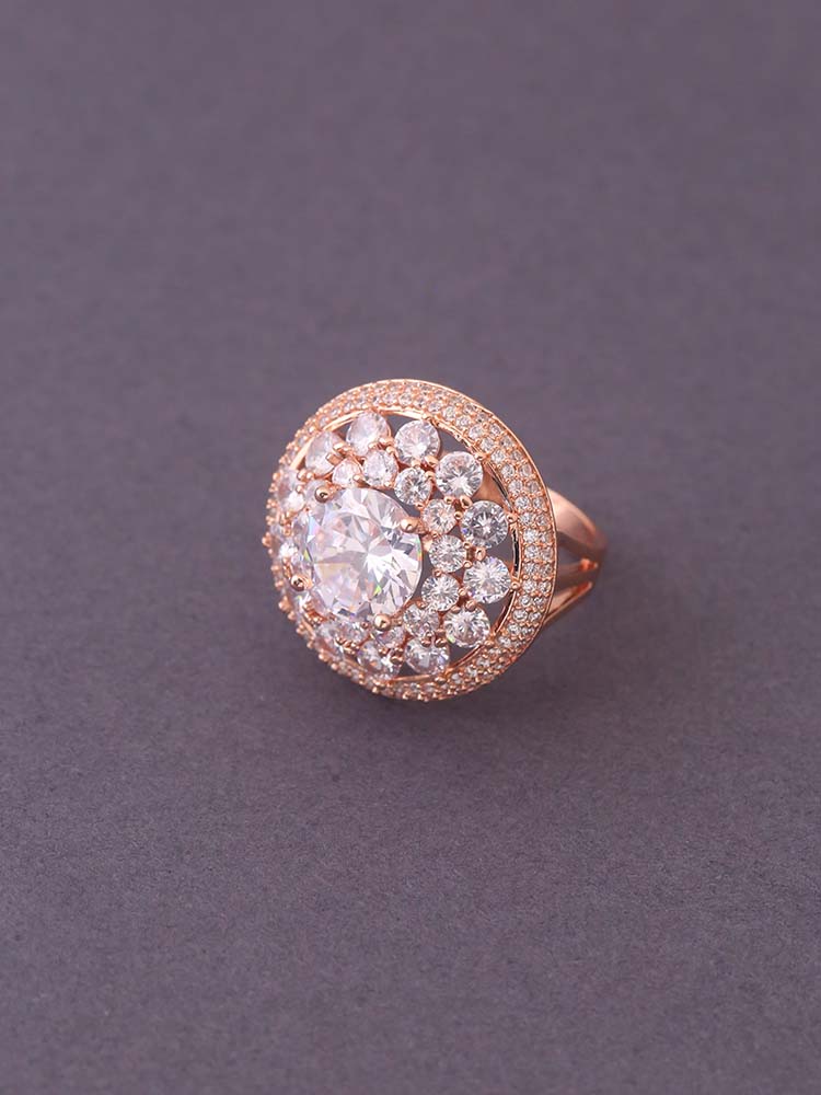 ROSE GOLD VANSHI ZIRCONIA RING