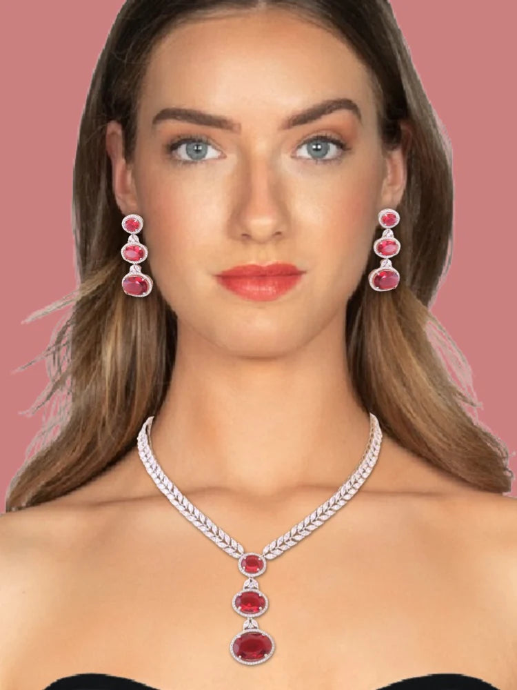 RUBY BENITO ZIRCONIA JEWELLERY SET