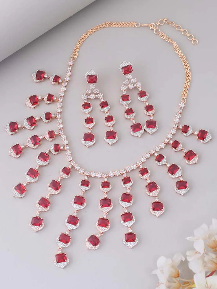 RUBY ELLYSE ZIRCONIA JEWELLERY SET