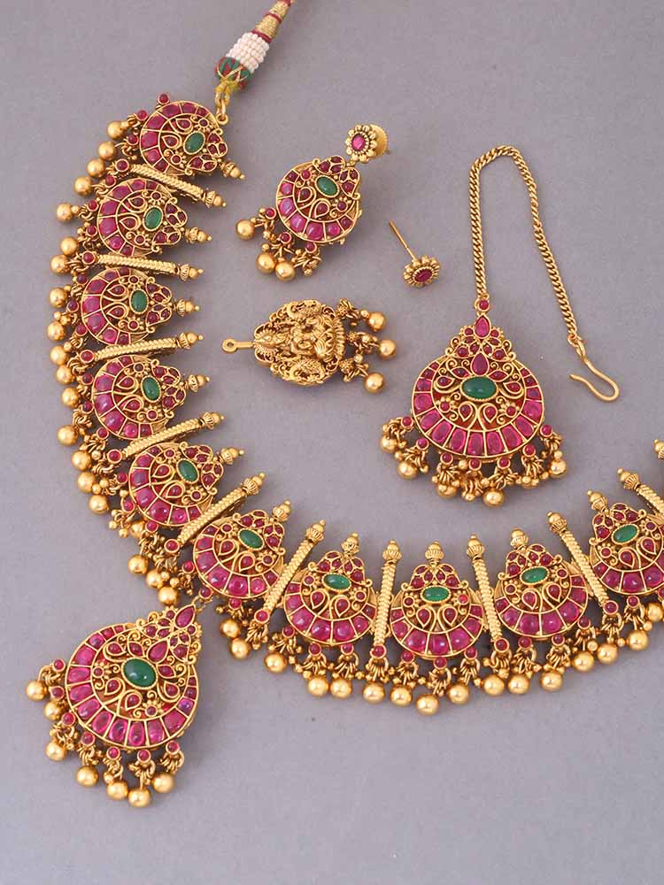 RUKMINI REVERSIBLE TEMPLE JEWELLERY SET