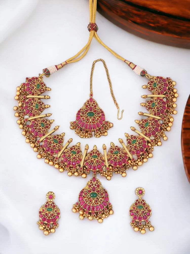 RUKMINI REVERSIBLE TEMPLE JEWELLERY SET