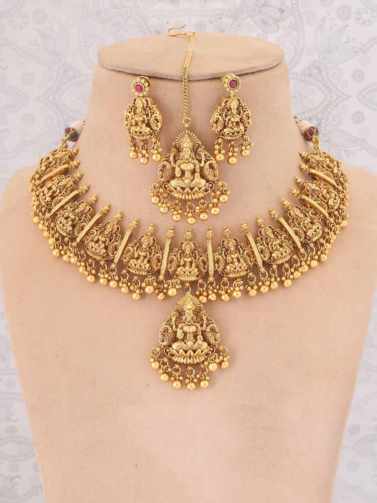 RUKMINI REVERSIBLE TEMPLE JEWELLERY SET