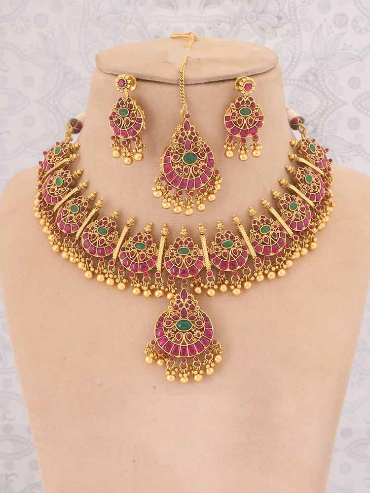 RUKMINI REVERSIBLE TEMPLE JEWELLERY SET