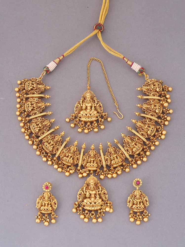 Rukmini Reversible Temple Jewellery Set