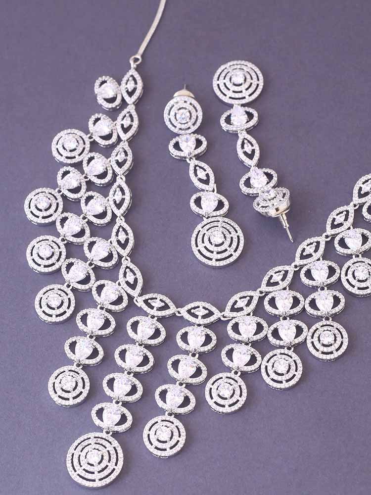 SILVER ABENI ZIRCONIA JEWELLERY SET