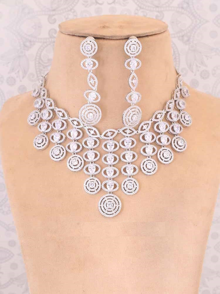 SILVER ABENI ZIRCONIA JEWELLERY SET